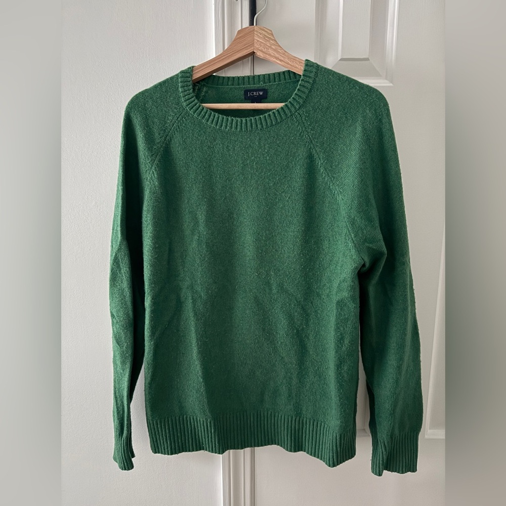 J. Crew Factory Men's Forest Green Wool Crewneck Sweater